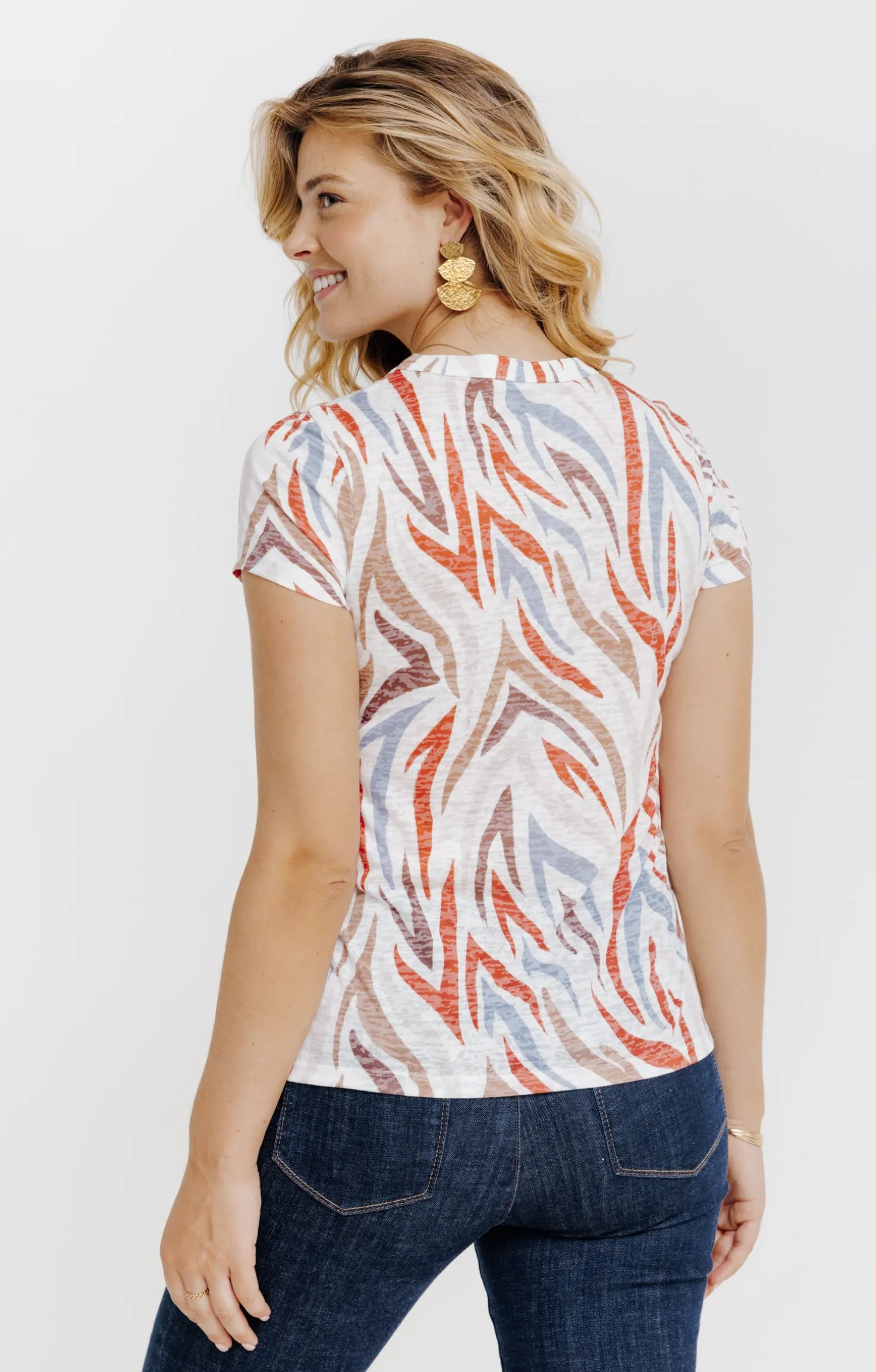 Tee-shirt manches courtes col chemise -