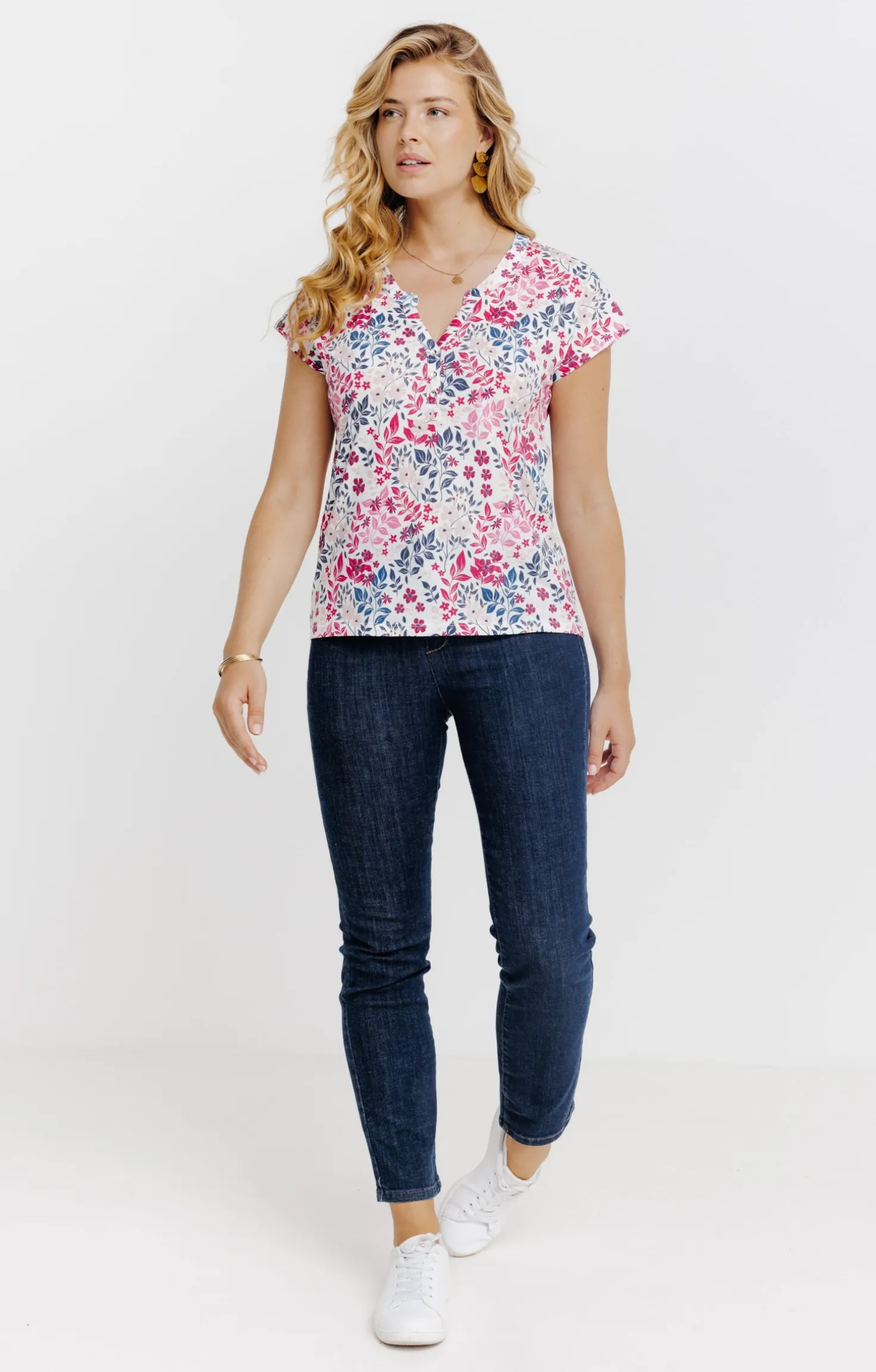 Tee-shirt manches courtes col mao -
