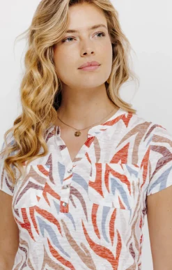 Tee-shirt manches courtes col chemise -