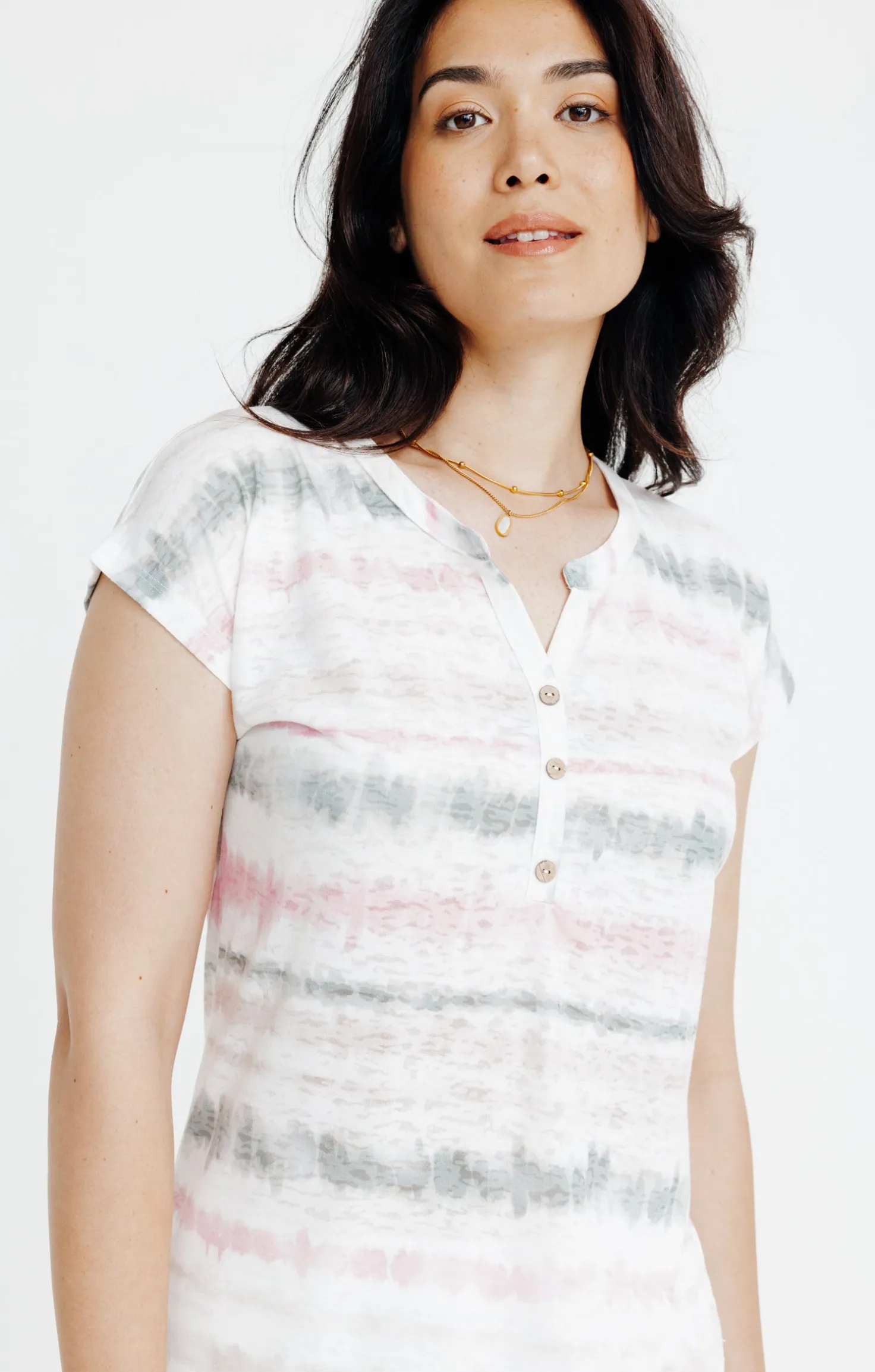Tee-shirt rayure tie and dye -