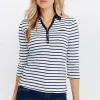 Tee-shirt rayures col chemise -