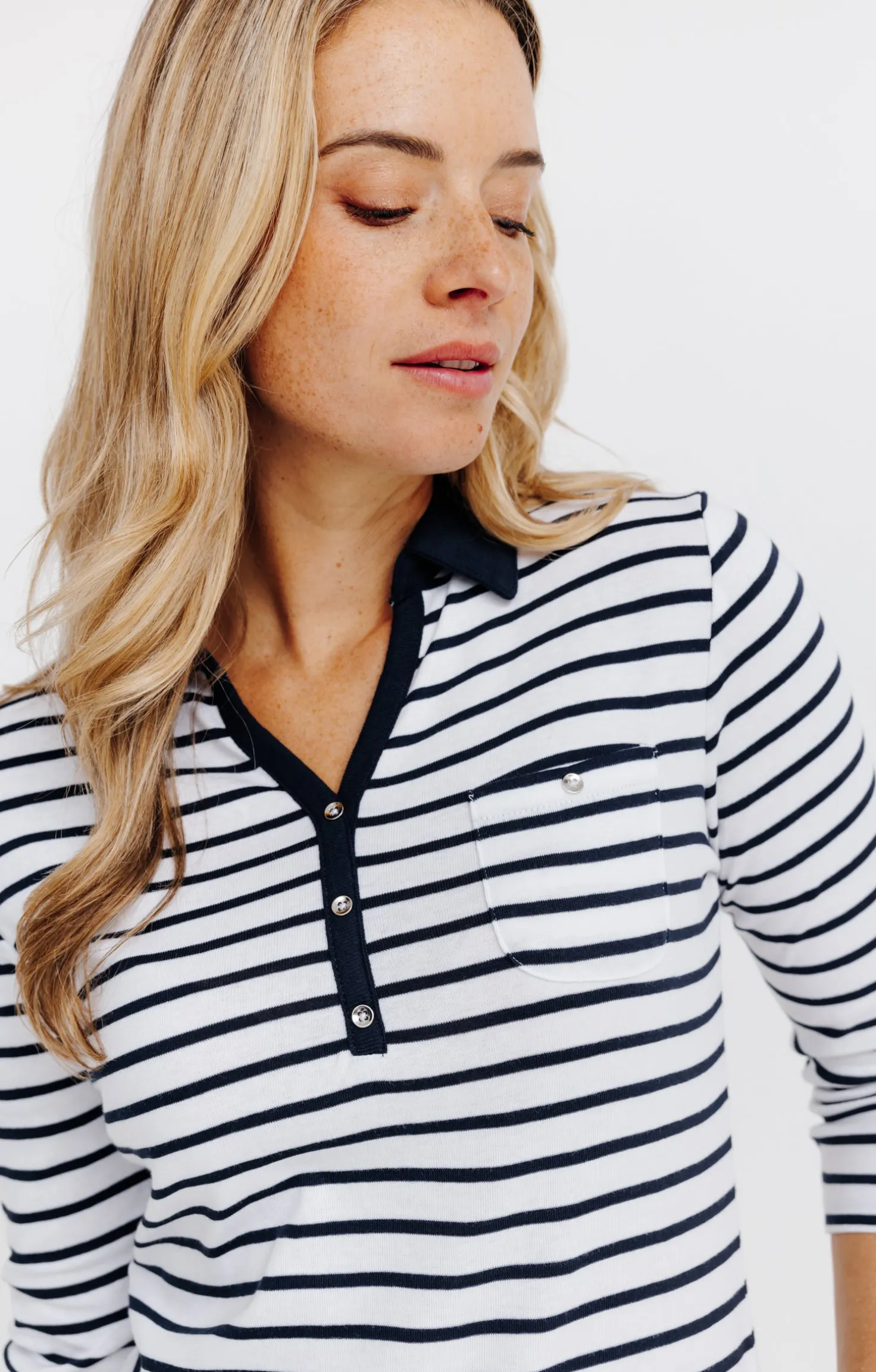 Tee-shirt rayures col chemise -