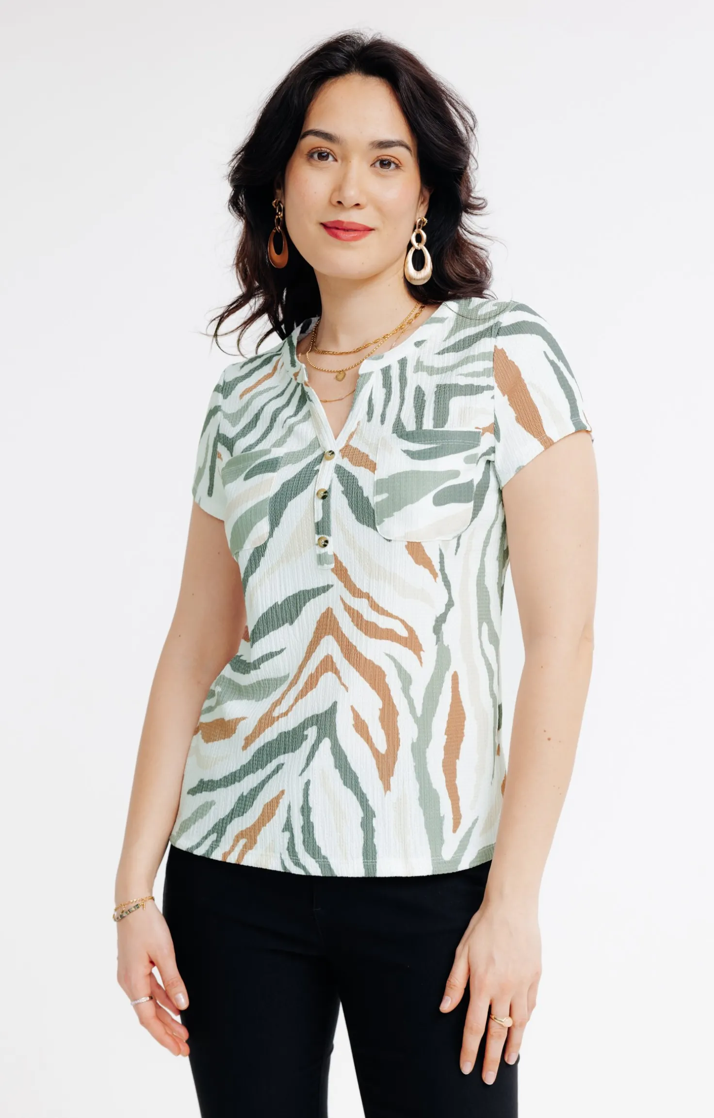 Tee-shirt été imprimé zèbre -