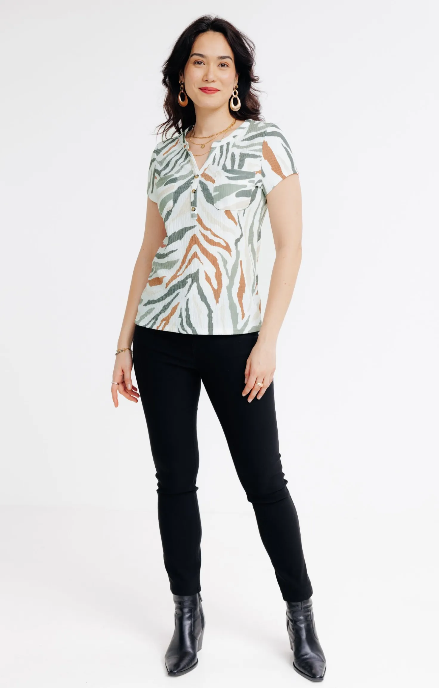 Tee-shirt été imprimé zèbre -
