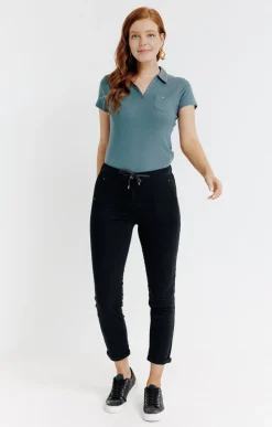 Tee-shirt uni col polo -