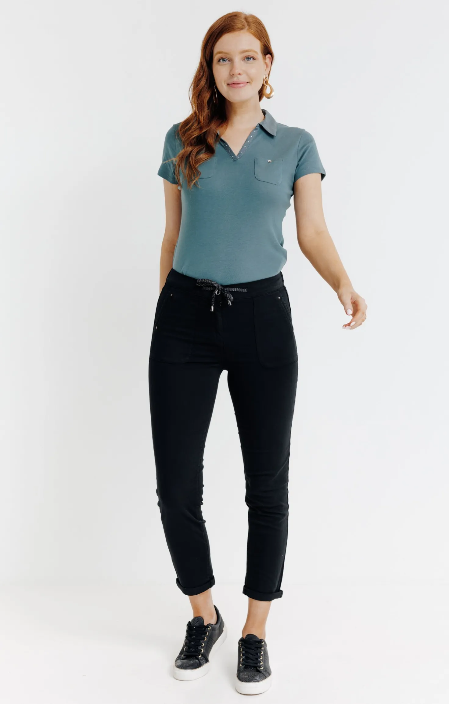 Tee-shirt uni col polo -