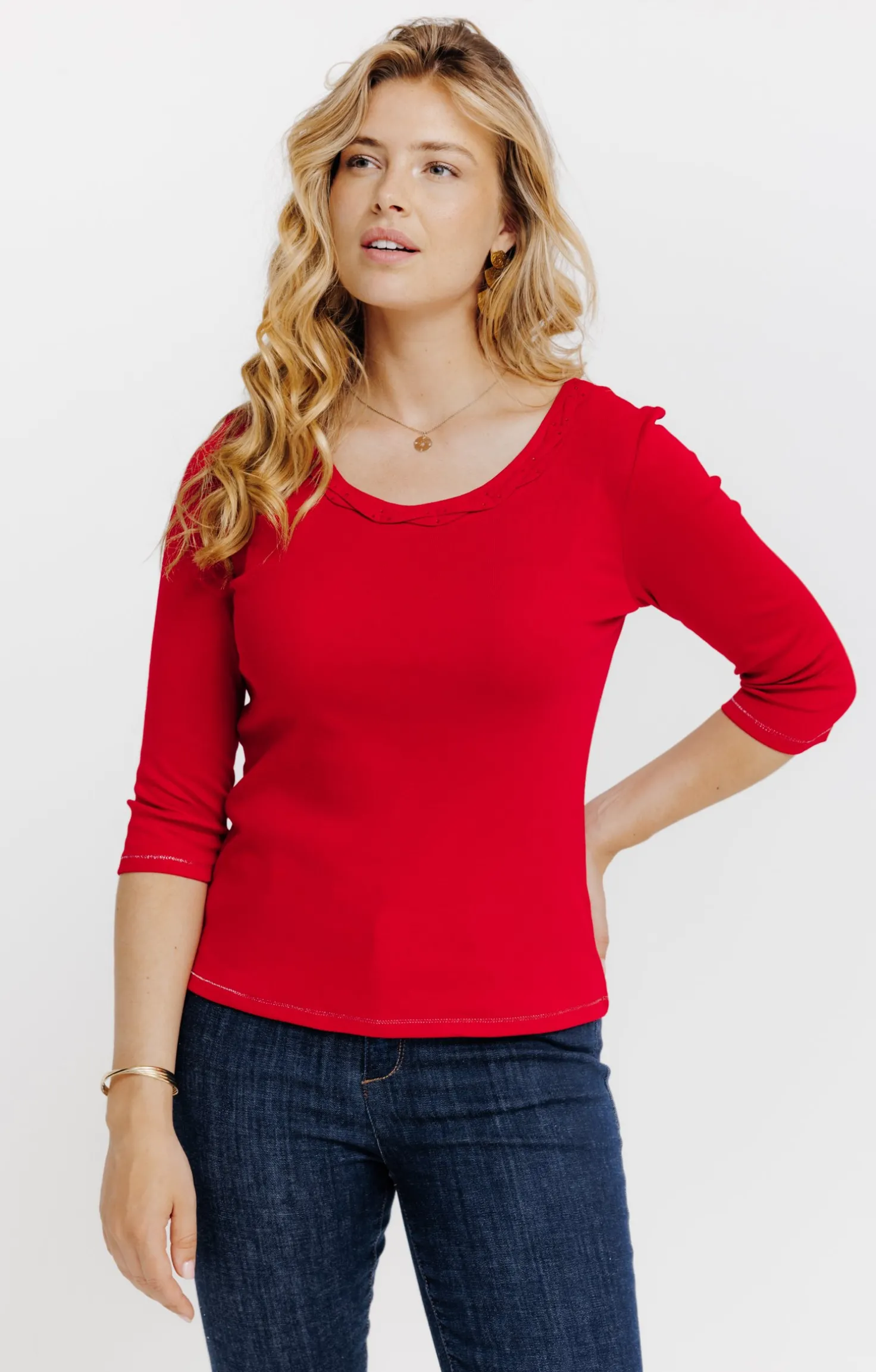 Tee-shirt uni col rond -