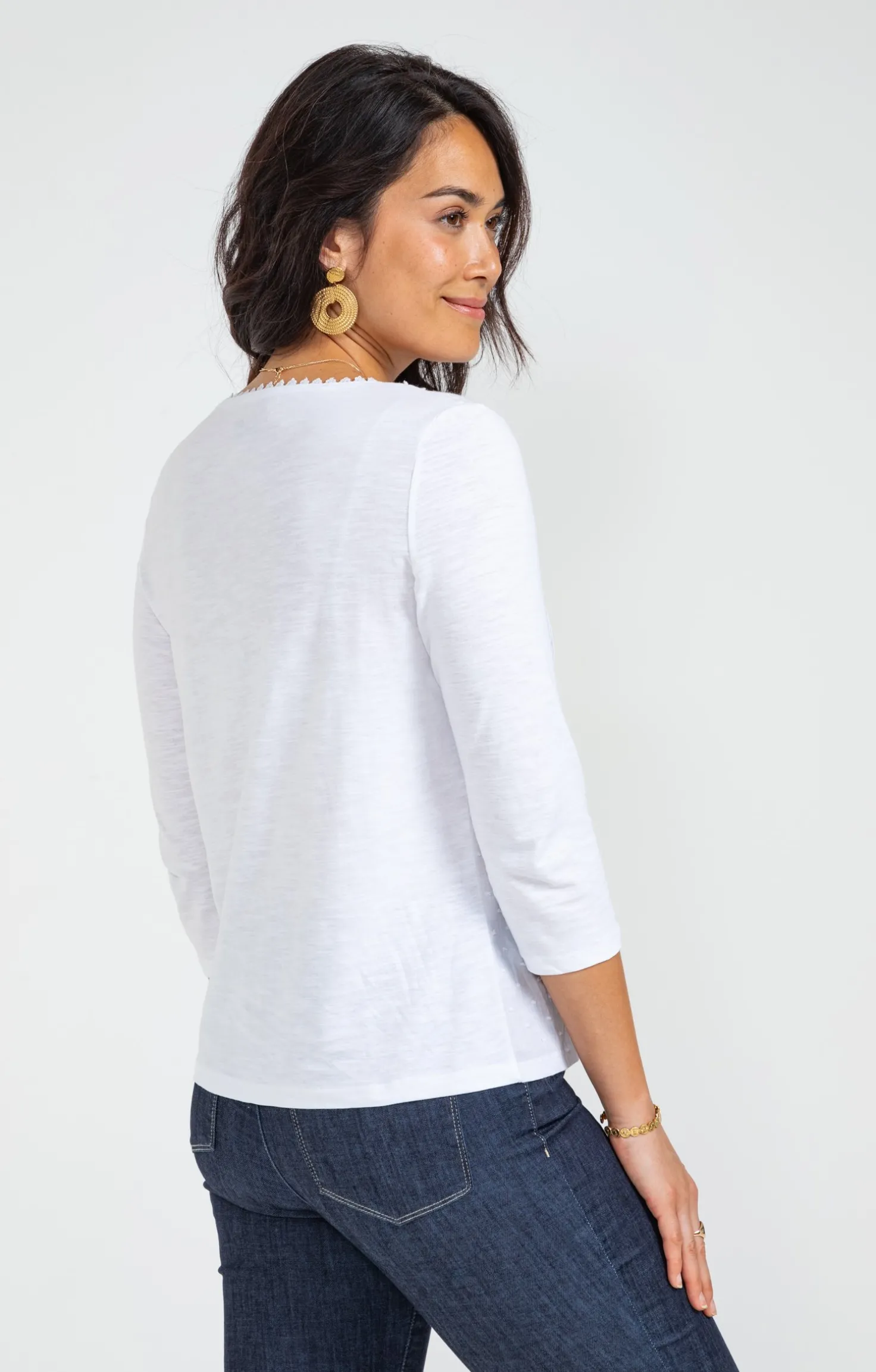 Tee-shirt uni col V -