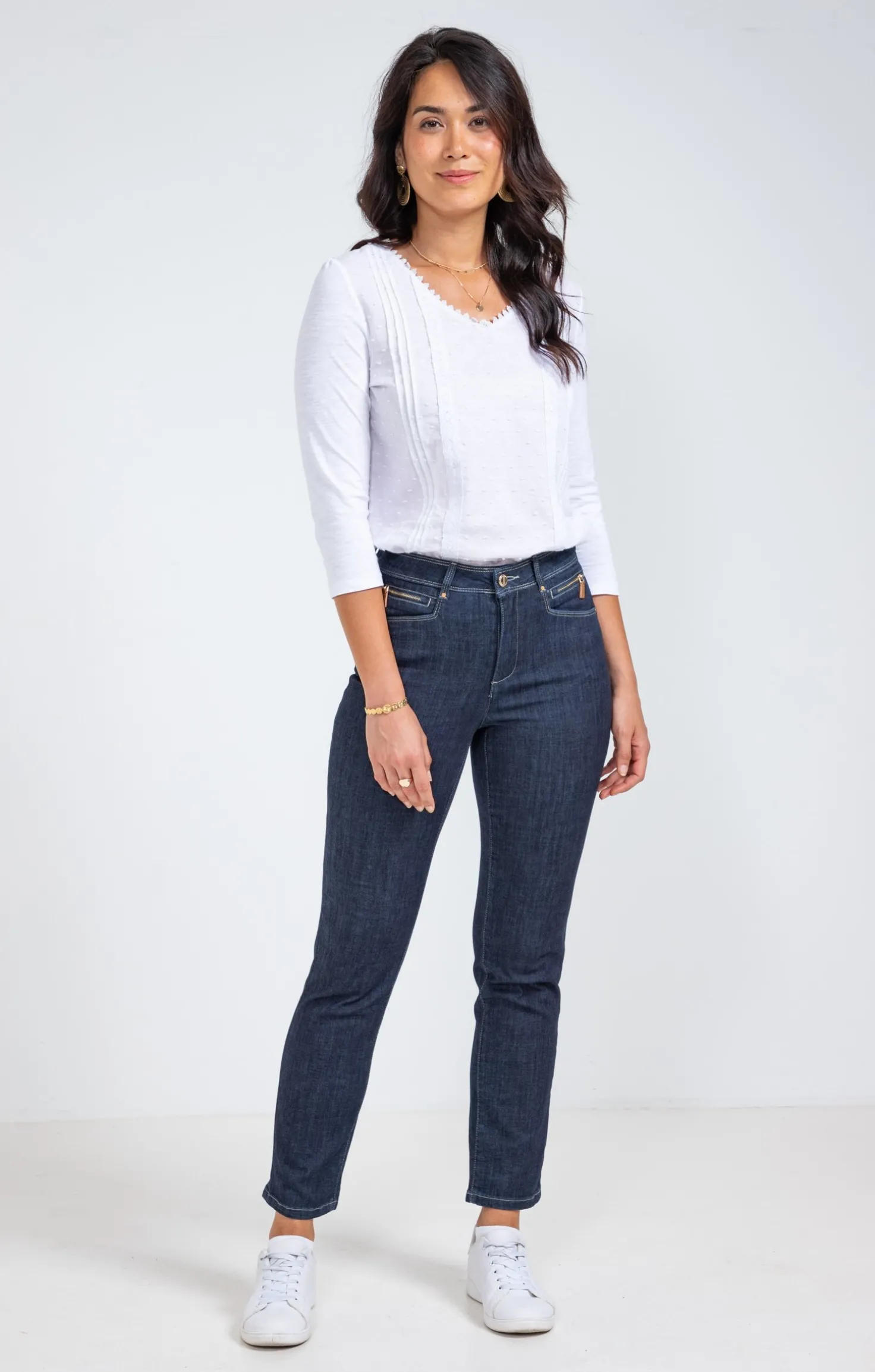 Tee-shirt uni col V -