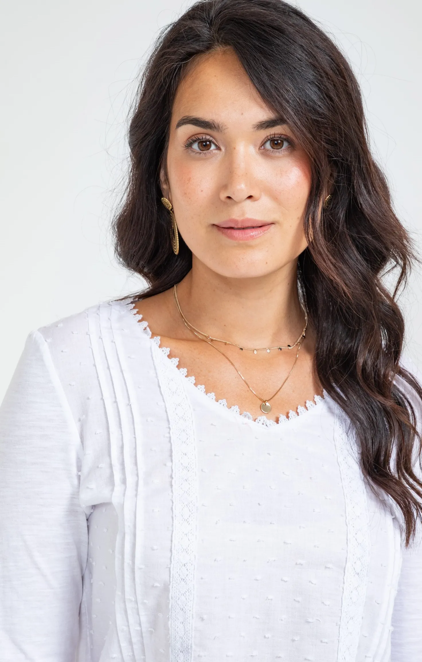 Tee-shirt uni col V -