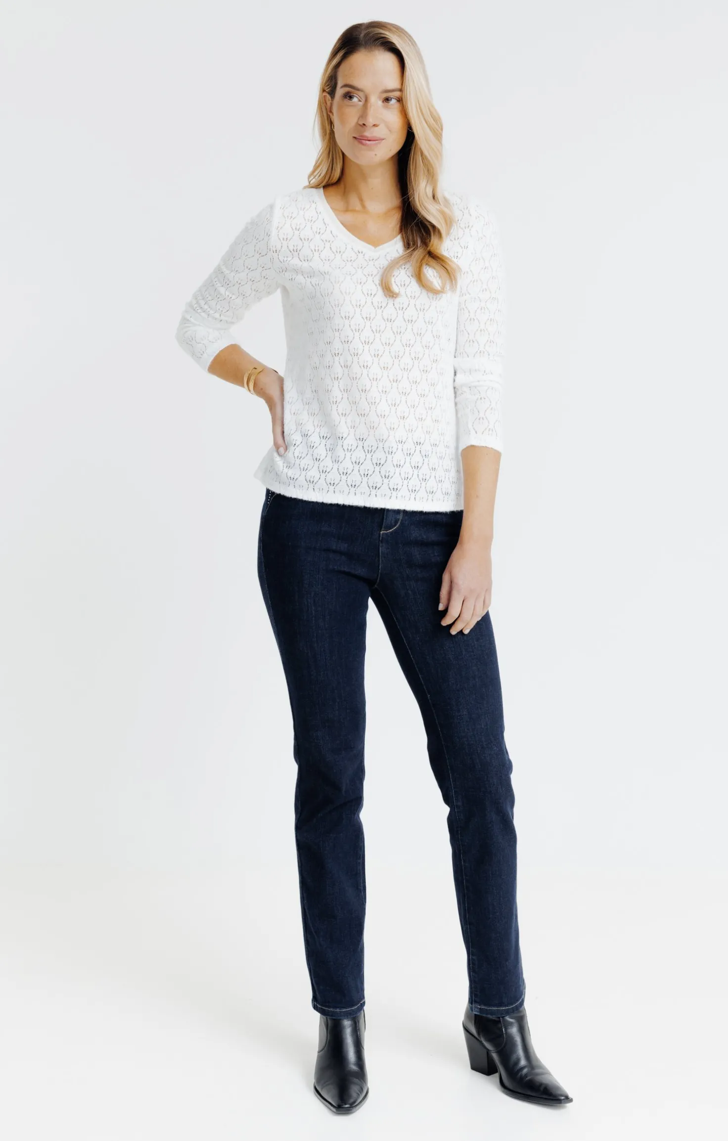Tee-shirt uni dentelle -