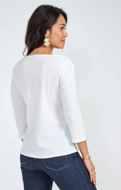 Tee-shirt uni manches 3/4 -