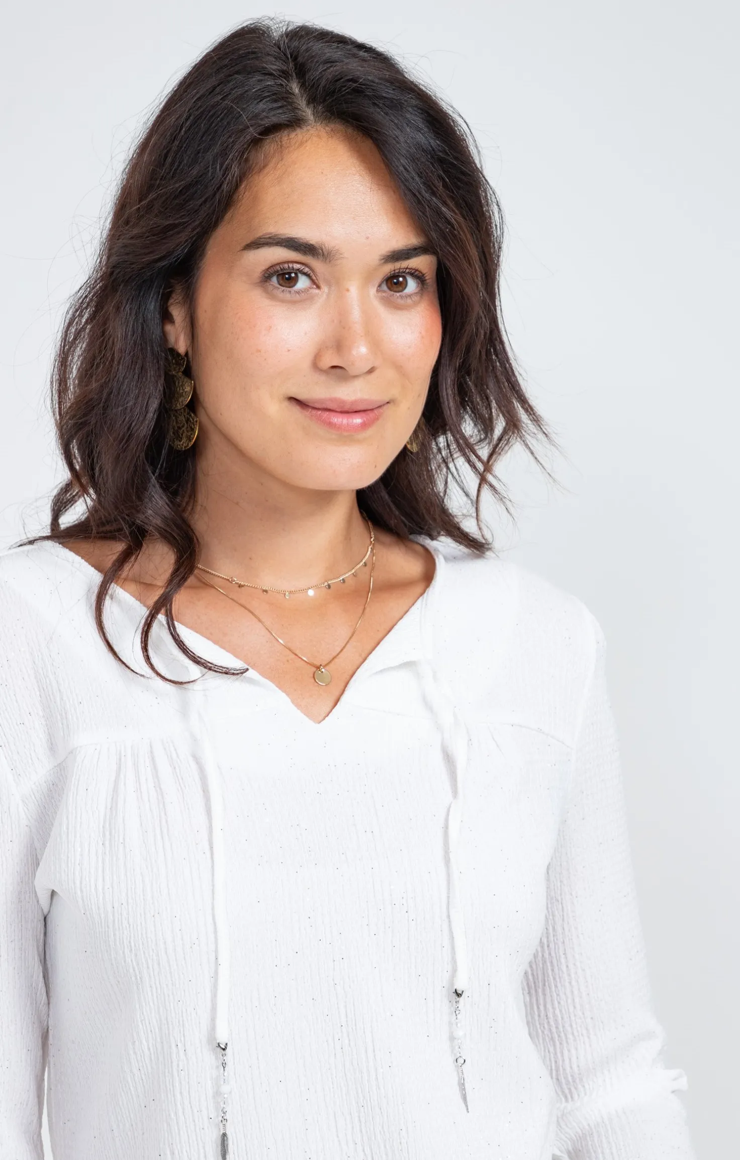 Tee-shirt uni manches 3/4 -
