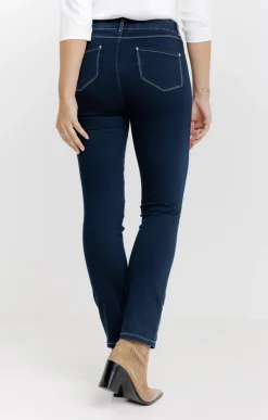 Tregging en denim surteint détail strass -