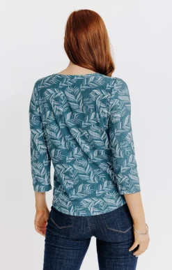 T-SHIRT COL MAO MANCHES 3/4 -