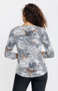 T-SHIRT COL MAO MANCHES 3/4 -