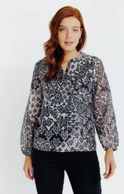 T-SHIRT COL MAO MANCHES LONGUES -