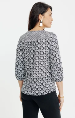 T-SHIRT COL V MANCHES 3/4 -