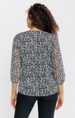 T-SHIRT COL V MANCHES 3/4 -