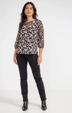 T-SHIRT COL V MANCHES 3/4 -