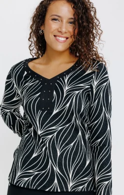 T-SHIRT COL V MANCHES LONGUES -