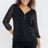 T-SHIRT FETE COL V MANCHES 3/4 -