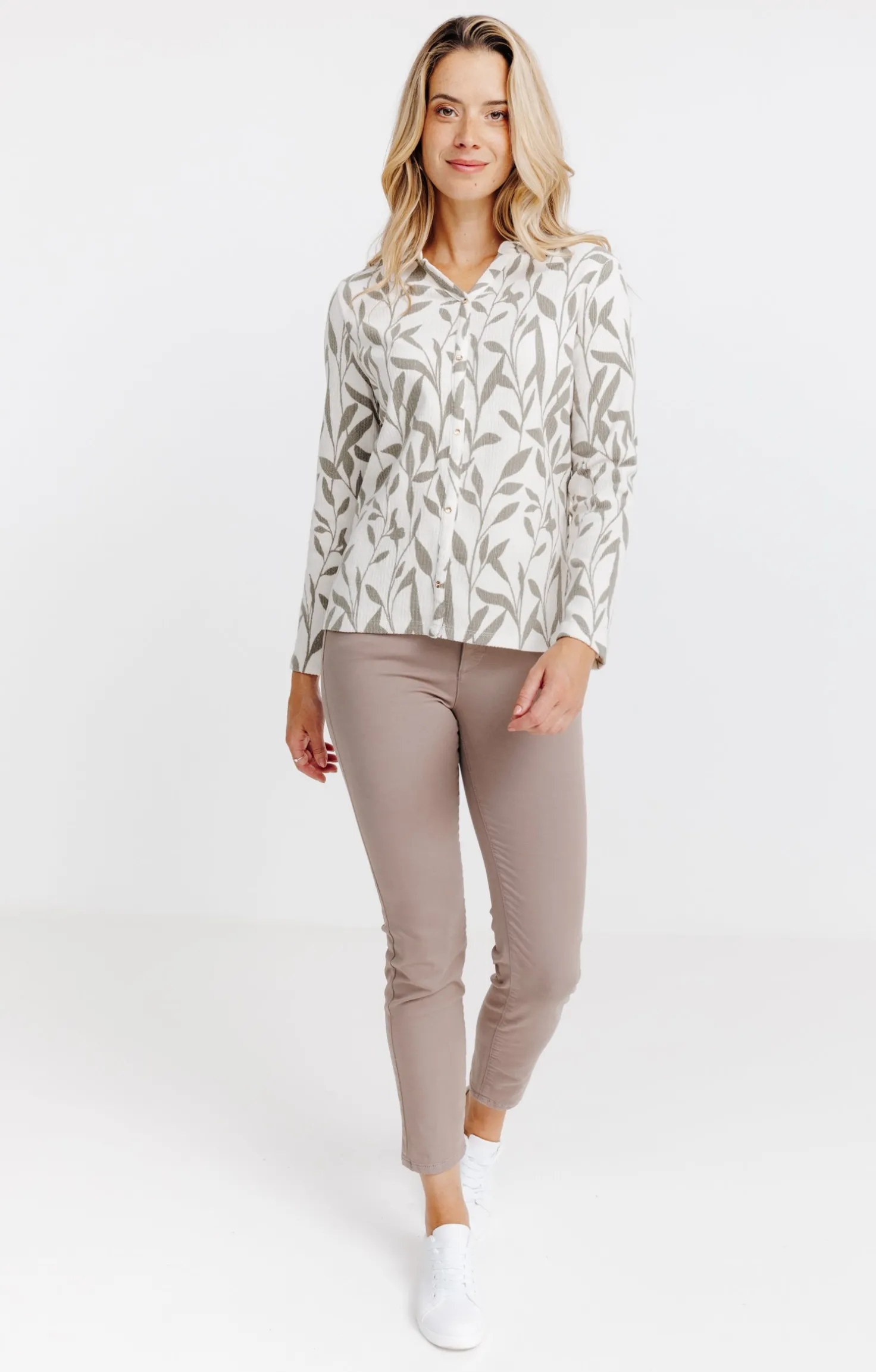 T-SHIRT IMPRIME COL CHEMISE -