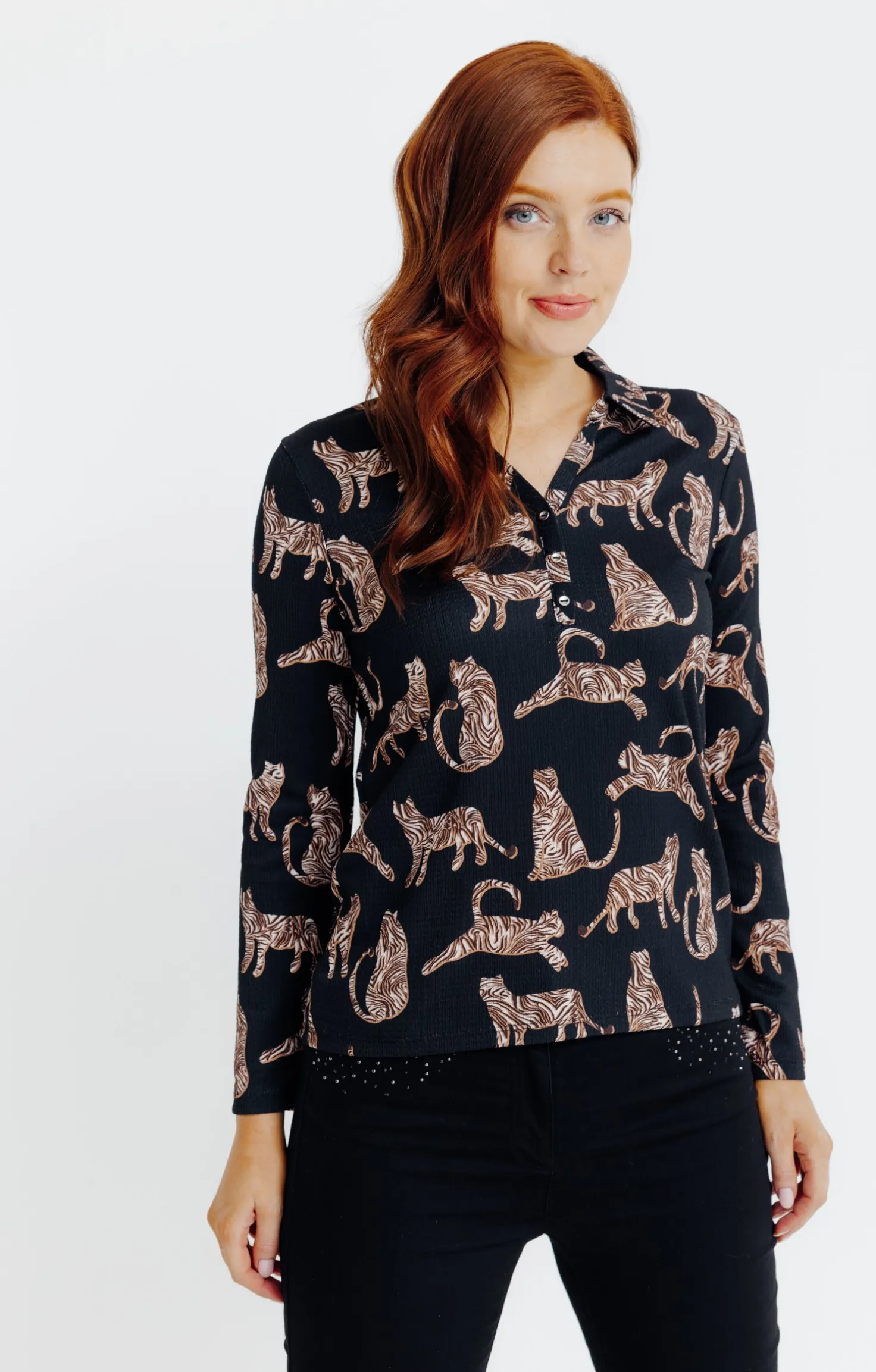 T-SHIRT IMPRIME COL POLO -