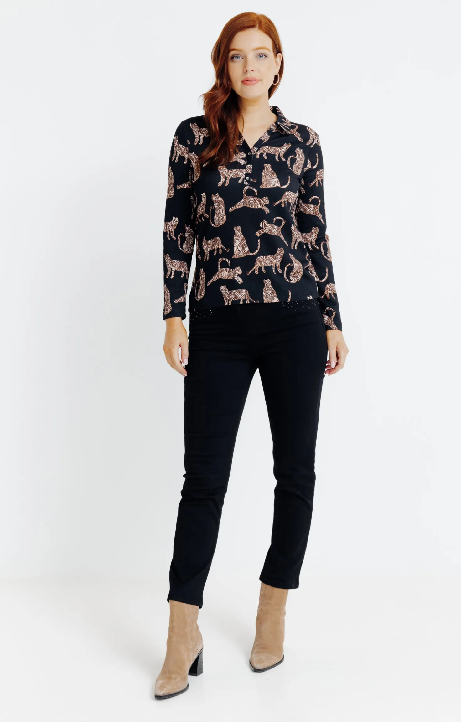 T-SHIRT IMPRIME COL POLO -