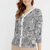 T-SHIRT IMPRIME MANCHE 3/4 -