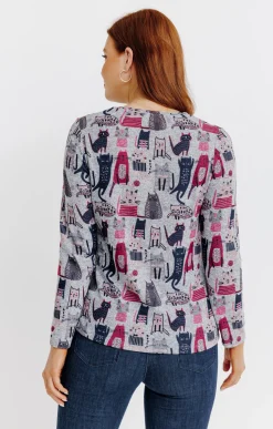 T-SHIRT IMPRIME MANCHES LONGUES -