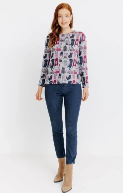 T-SHIRT IMPRIME MANCHES LONGUES -