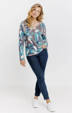 T-SHIRT IMPRIME MANCHES LONGUES -