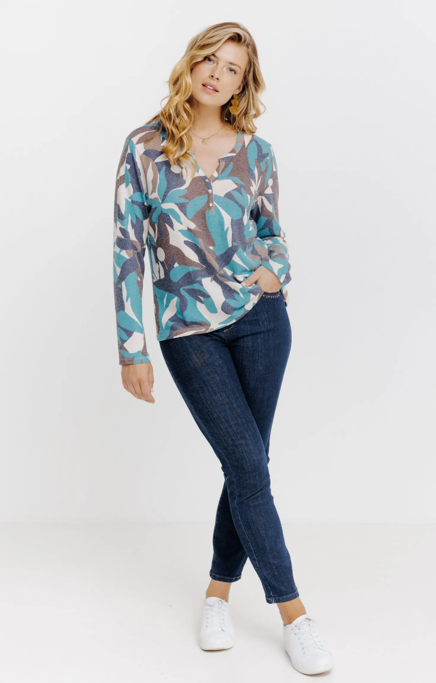 T-SHIRT IMPRIME MANCHES LONGUES -