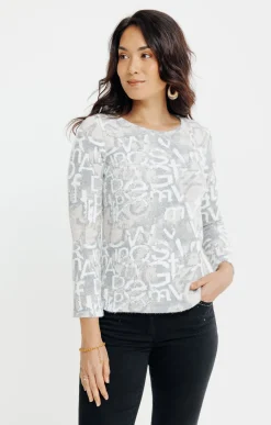 T-SHIRT JACQUARD MANCHES LONGUES -