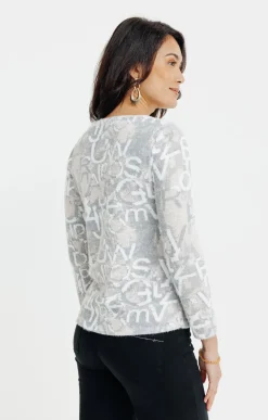 T-SHIRT JACQUARD MANCHES LONGUES -