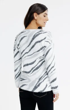 T-SHIRT JACQUARD MANCHES LONGUES -