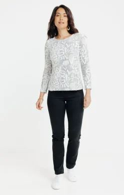 T-SHIRT JACQUARD MANCHES LONGUES -