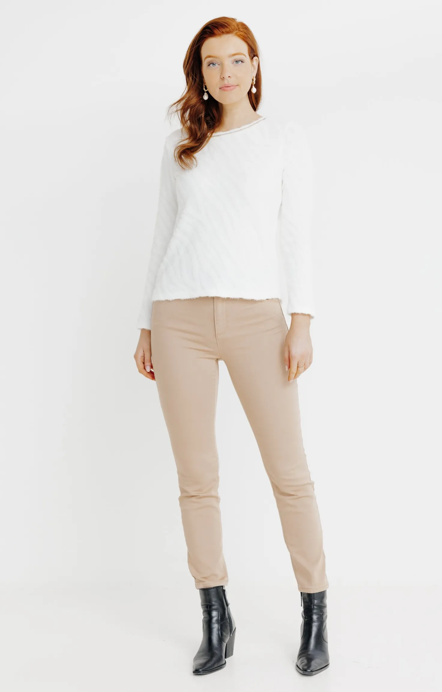 T-SHIRT JACQUARD MANCHES LONGUES -