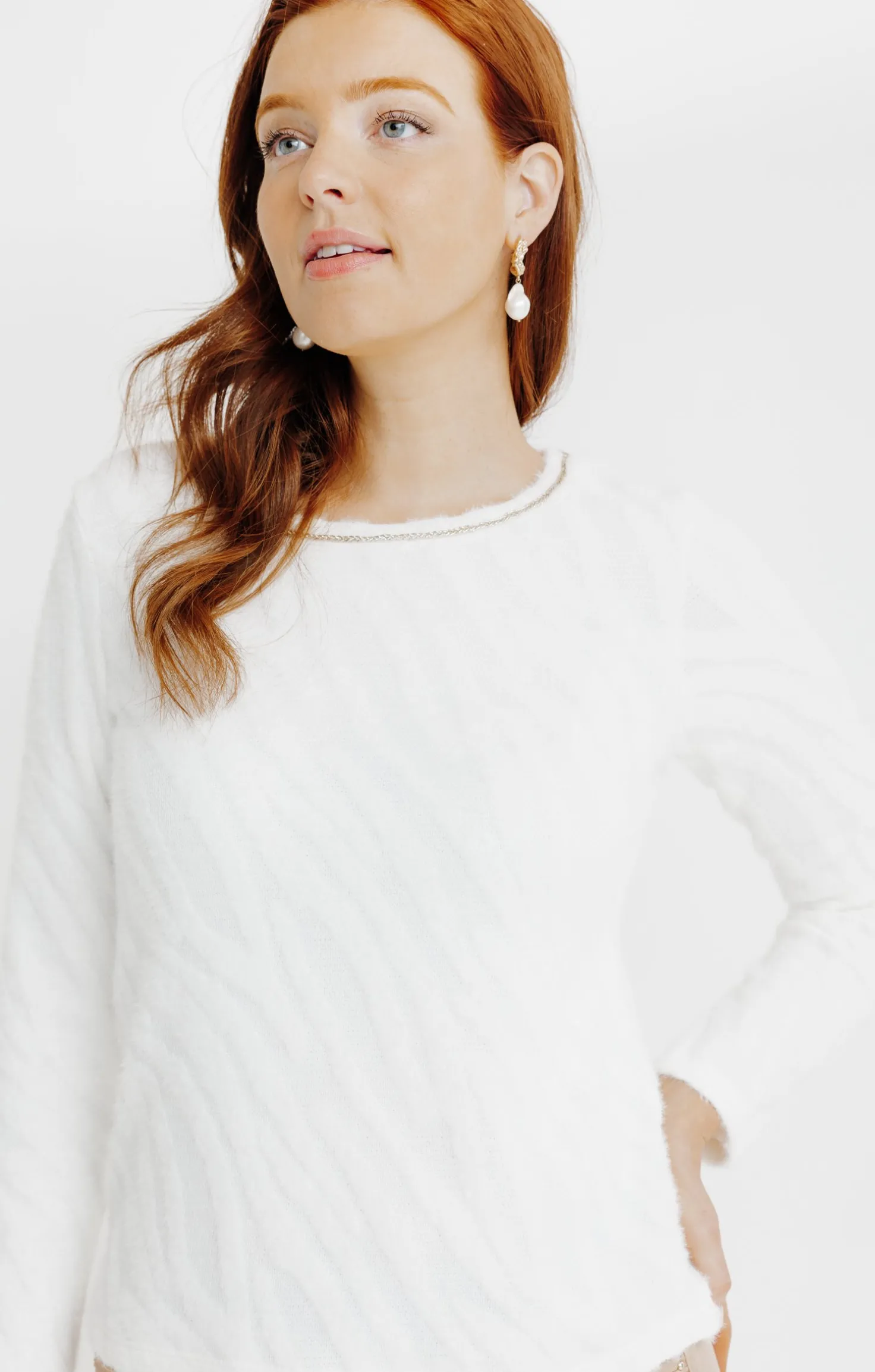 T-SHIRT JACQUARD MANCHES LONGUES -