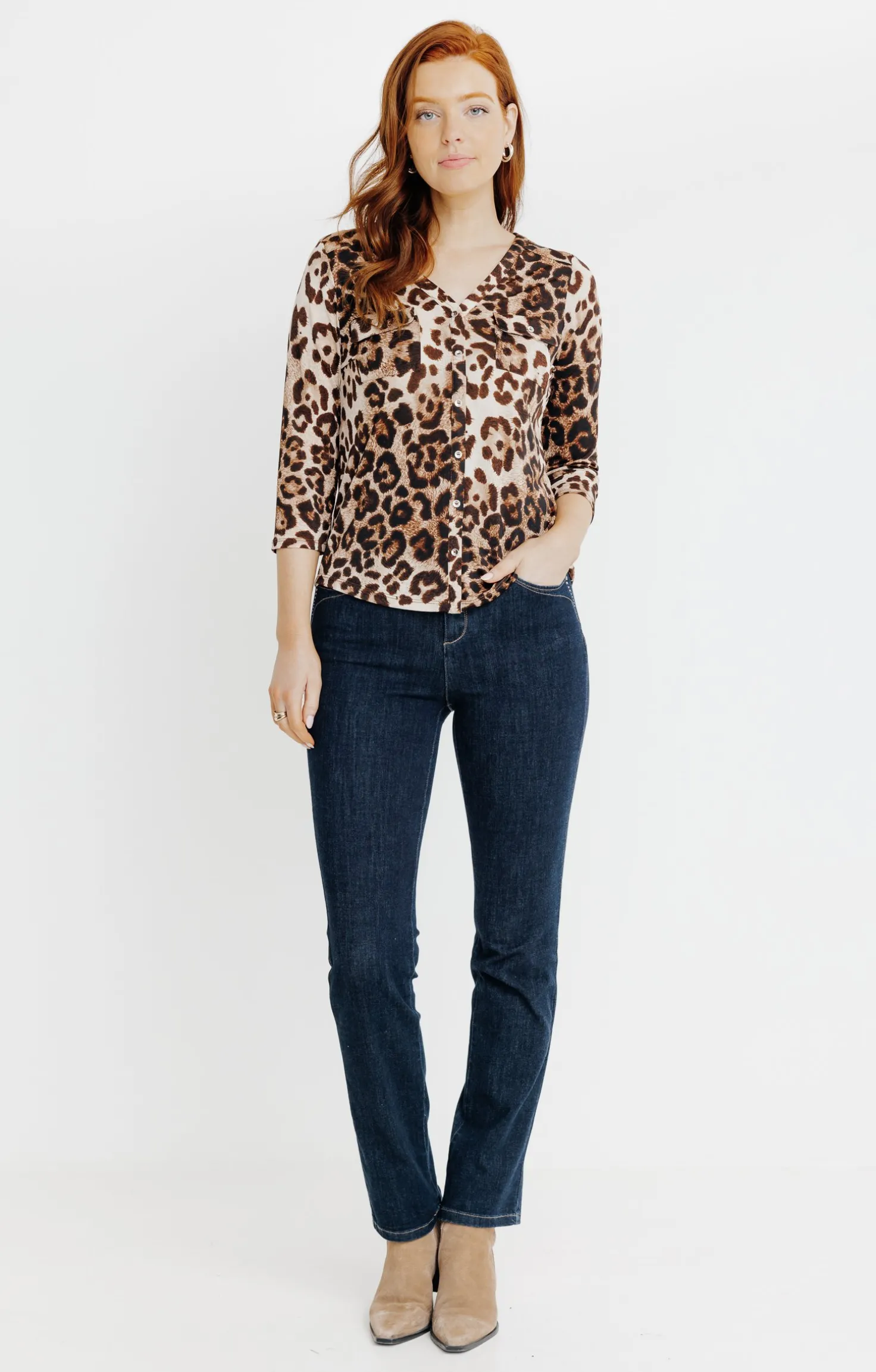 T-SHIRT MANCHES 3/4 COL MAO -