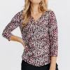 T-SHIRT MANCHES 3/4 COL V -