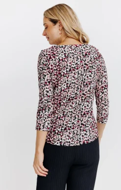 T-SHIRT MANCHES 3/4 COL V -