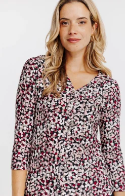 T-SHIRT MANCHES 3/4 COL V -