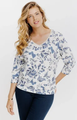 T-SHIRT MANCHES COUDES COL V -