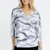 T-SHIRT MANCHES COUDES COL V -