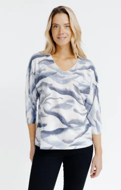 T-SHIRT MANCHES COUDES COL V -