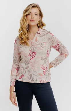 T-SHIRT MANCHES LONGUES COL POLO -