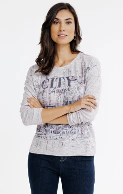 T-SHIRT MANCHES LONGUES COL V -
