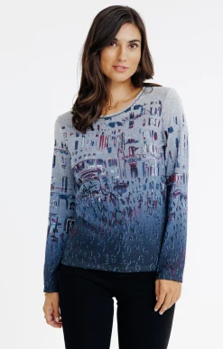 T-SHIRT MANCHES LONGUES COL ROND -